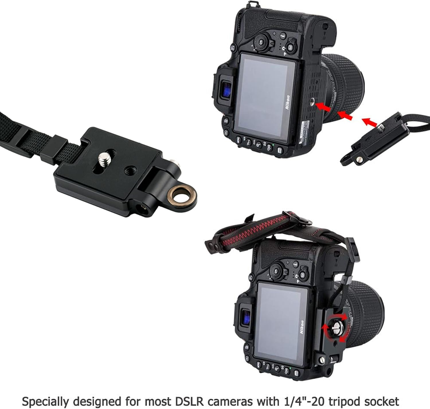 JJC L Size Mirrorless DSLP Camera Hand Strap Grip for Canon EOS R8 R10 R7 5D Mark IV III 7D 6D R5 Mark II 4000D 2000D 90D 80D Rebel T8I T7 T7I ZR Z50II Z5II Z F Z 30 D850 D780 D7500 D5600 P1100 P1000 image number 4