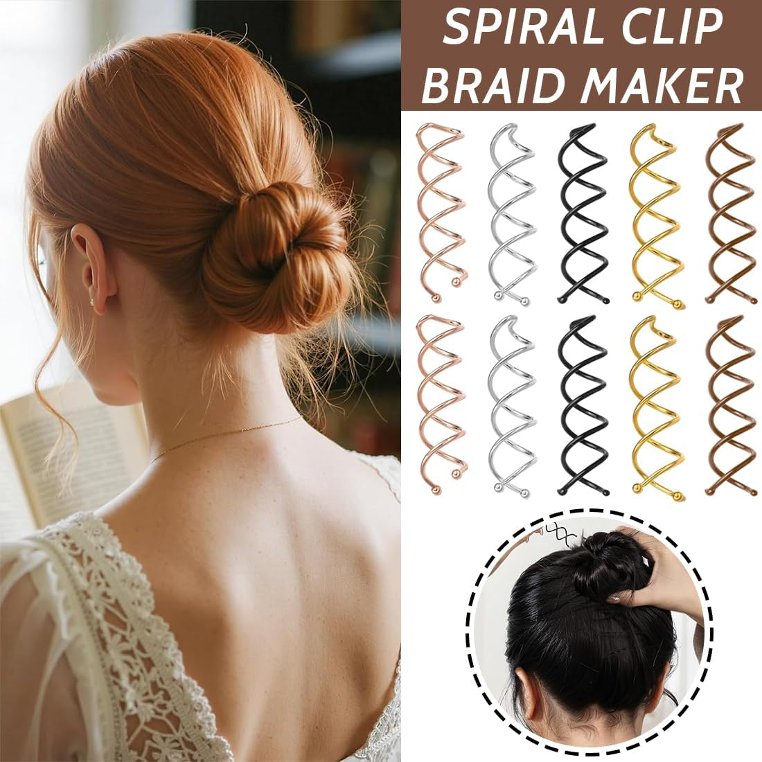 Pack of 23 Spiral Hair Clips, Spiral Hair Pins, Hair Accessories, Rotating DIY Hair Pins, Hair Clips for Hair Styling, Suitable for Various Hairstyles