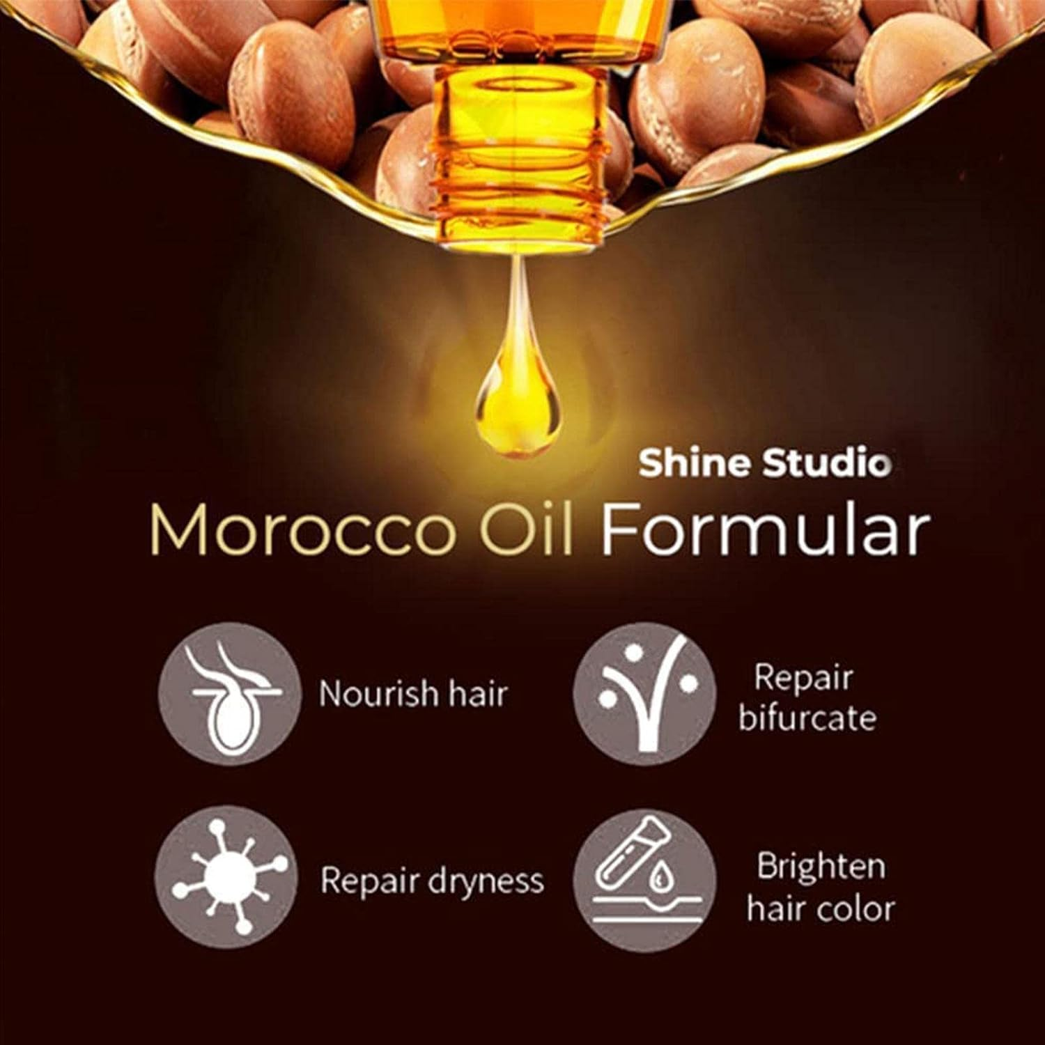 5 Pcs Argan Oil Hair Serums - Pure Organic Moroccan Argan Oil for Anti-Frizz Hair | Argan Hair Serums Oil Smoother Hair Controls Frizz & Repairs Damaged Hair Heat Protection Dobooo image number 5