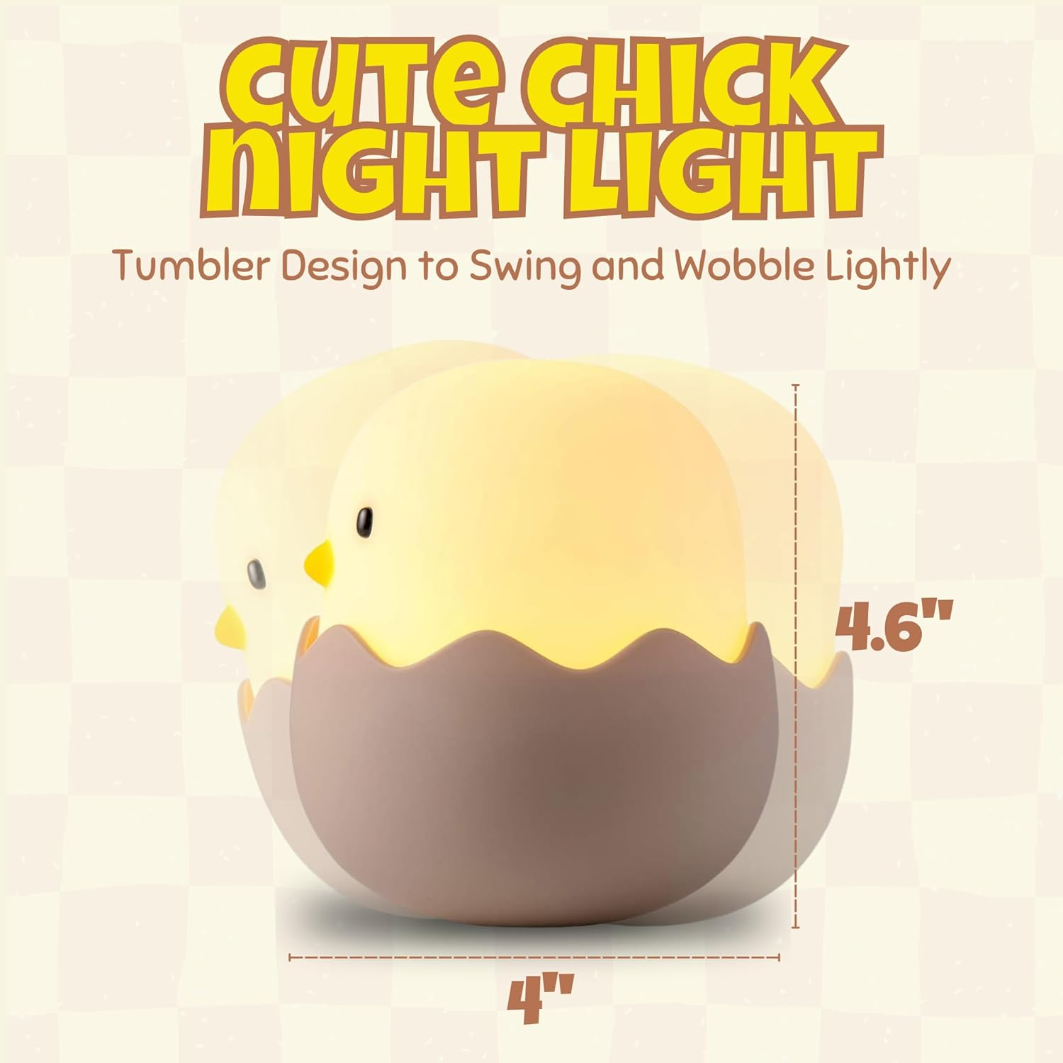 Night Light for Kids | Baby Nursery Lamp with Touch Controls | Cute Chick Bedside Nightlight for Nursing/Breastfeeding | USB Rechargeable | Newborn or Toddler Bedroom Decor for Boys and Girls image number 5