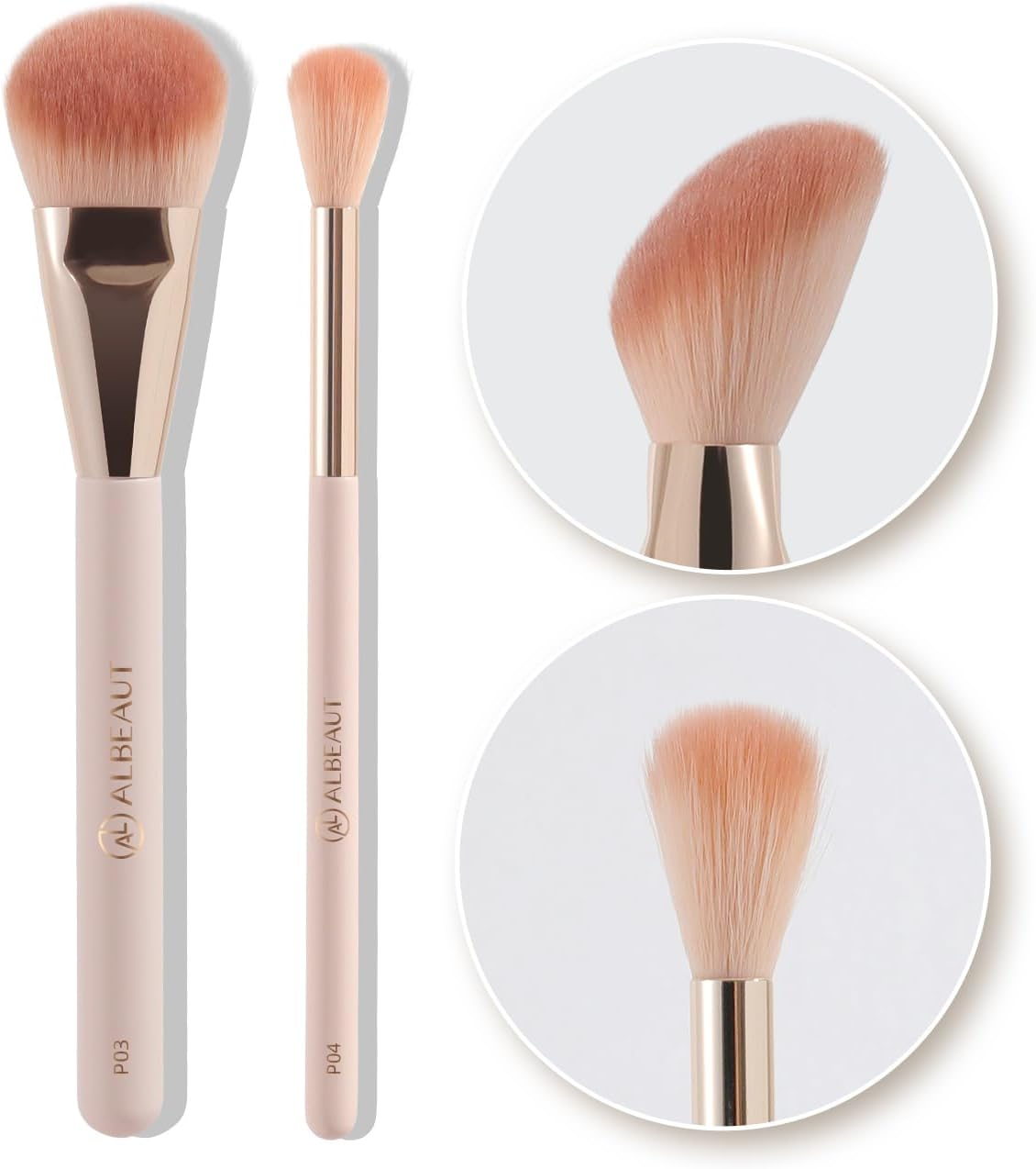 Face Brush for Blush, Bronzer, and Contour Highlighter Makeup Brush Set for Flawless Face Makeup Application - Vegan & Cruelty-Free (Face Brush + Blender) image number 1