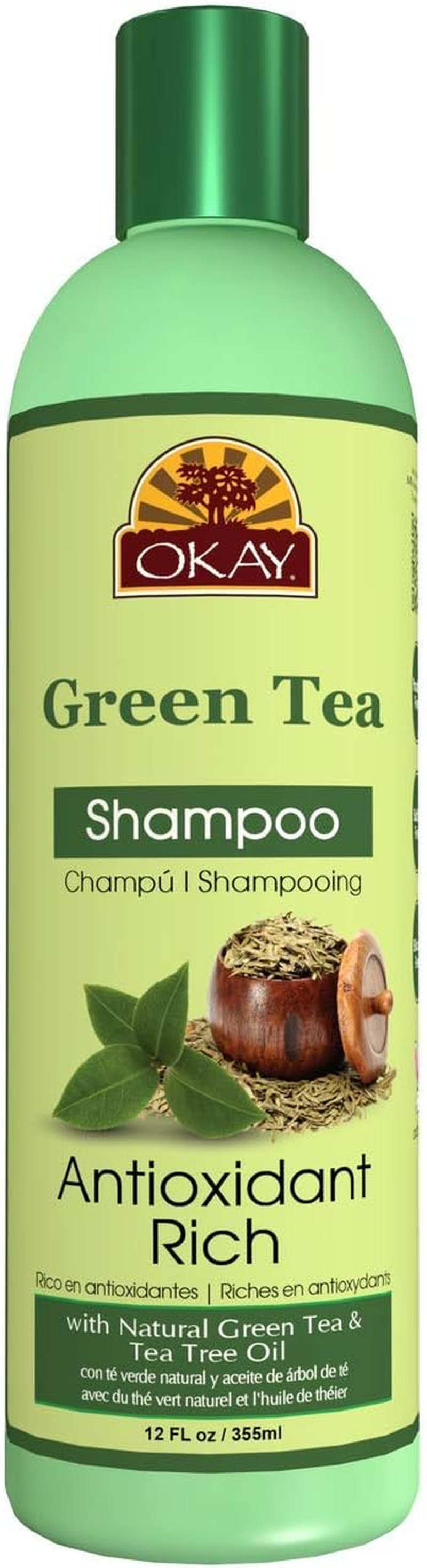 Okay Green Tea Nourishing Antioxidant Rich Shampoo, 12 Ounce image number 2