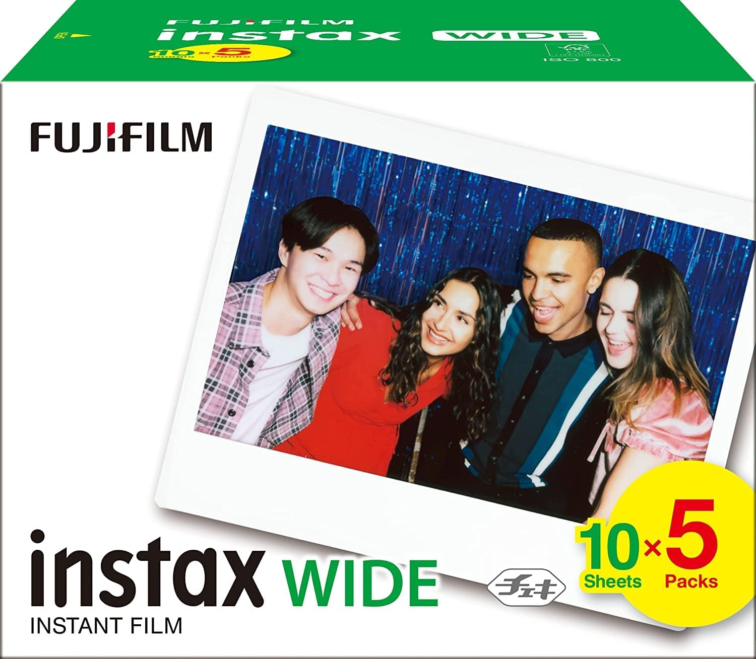Instax Wide Instant Film 50 Shot Pack, White Border, Suitable for All Instax Wide Cameras and Printers