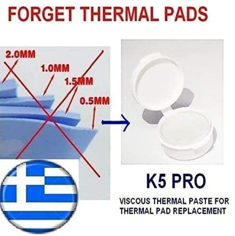 K5 PRO Viscous Thermal Paste for Thermal Pad Replacement 60G 3X20G Pack (Apple Imac Sony PS4 & PS3 XBOX Acer Aspire Etc) image number 5