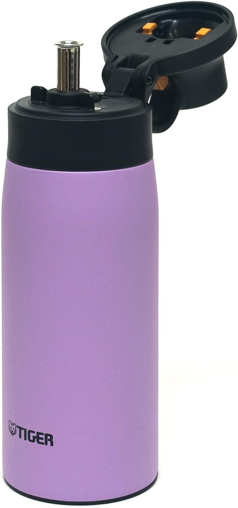 Tiger MCS-A35NWT Water Bottle, 11.8 Fl Oz (350 Ml), Stainless Steel Straw, Mug Bottle, Stainless Steel Bottle, Vacuum Insulated Bottle, Cold Insulation, for Home Use, Tumbler, Snowdrop (White)