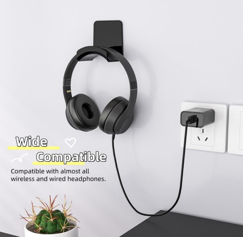 ME-E Mini Headphone Stand for Desk &ndash; under Desk Headset Wall Mount with Strong Adhesive Hook, Compatible with Airpods Max &Most Headphone/Controller (Under Desk/Blue) image number 4