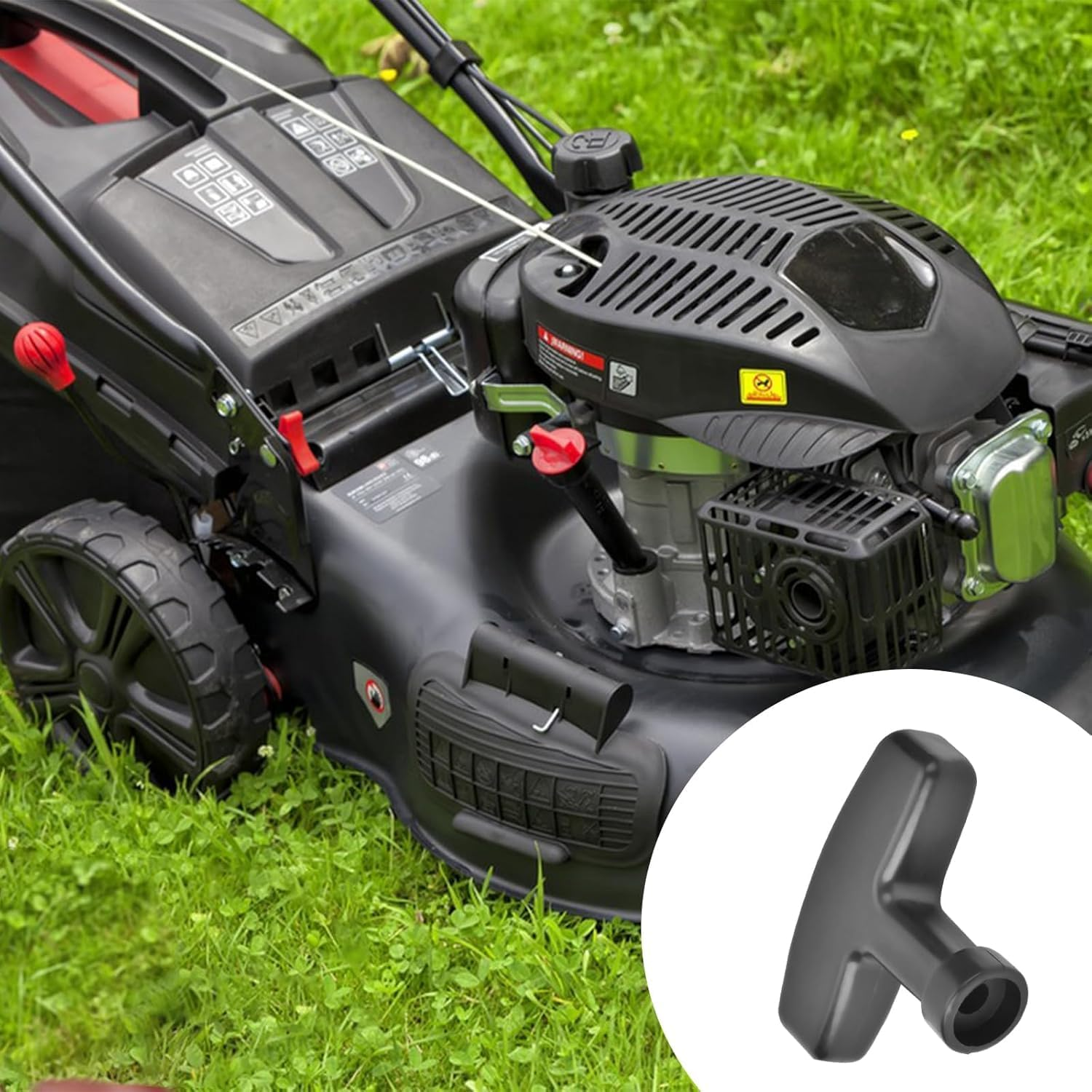 Fokmuaex 10PCS Pull Start Rope Handle Replacement for Lawn Mower & Trowel Machine - Durable Starter Cord with Comfort Grip (Black) image number 6