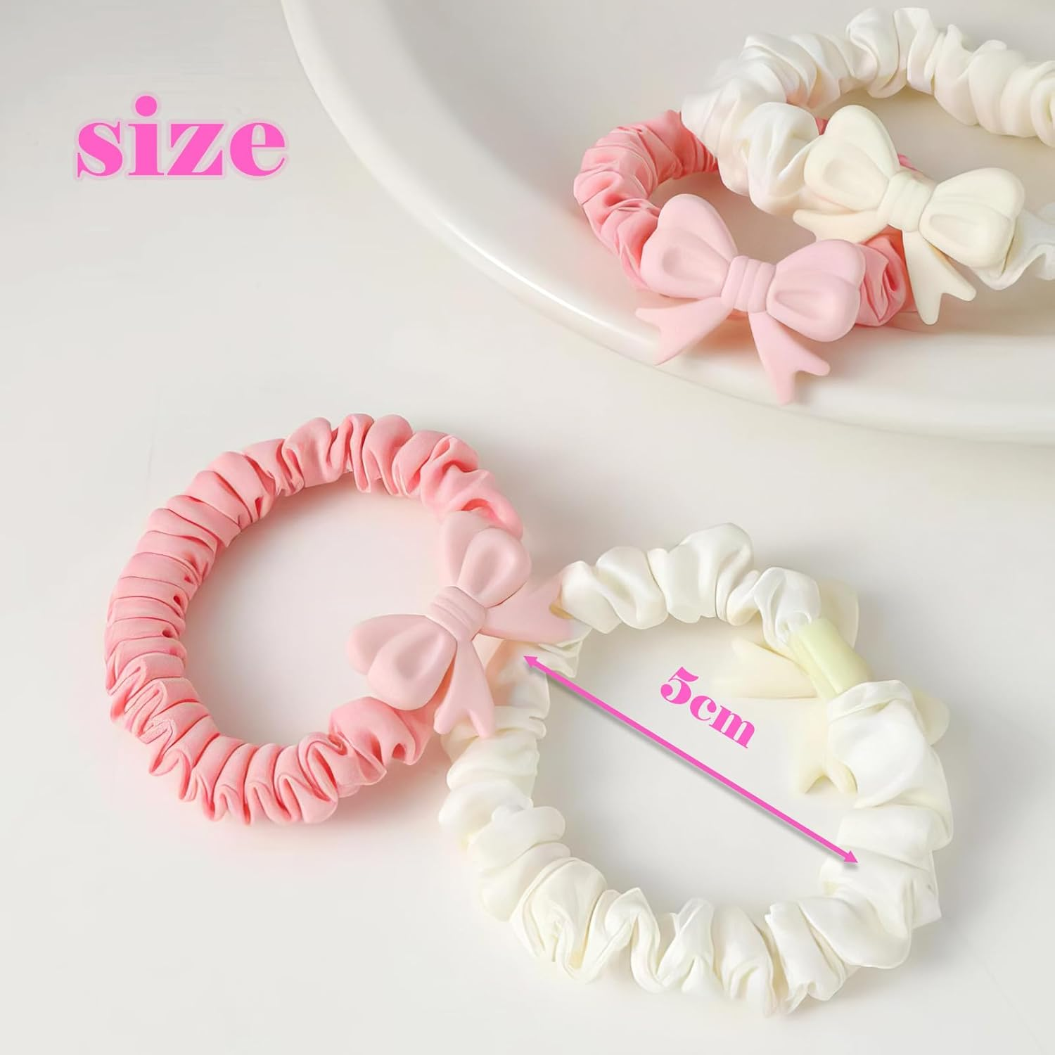 RTRTGS Pack of 8 Hair Bobbles Silk Scrunchies Satin for Women Hair Scrunchies Soft Elastic Silk Large for Women Girls image number 6