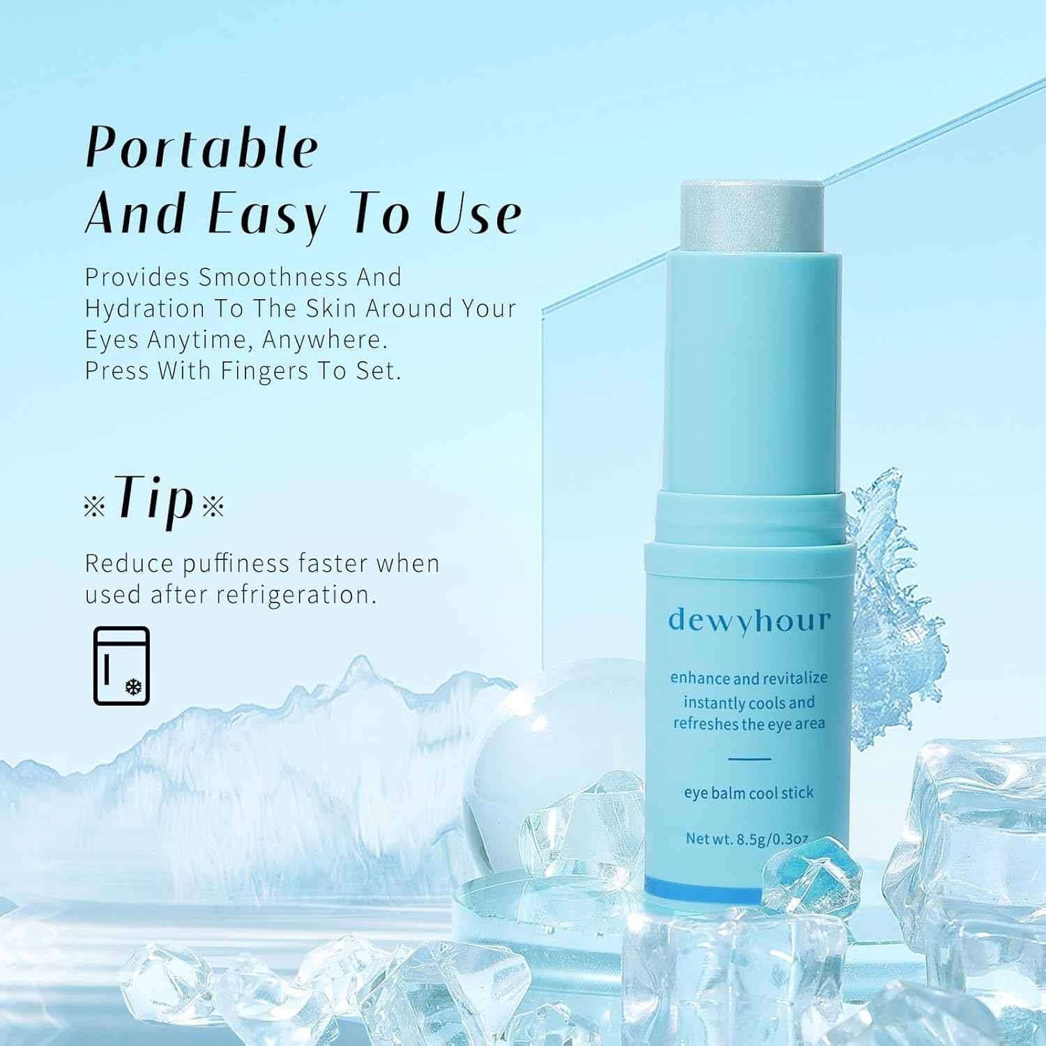 Cooling Eye Balm under Cream for Dark Circles Puffiness, Reduces Fine Lines & Wrinkle under Treatment, Hydrating Balm for Eye Bags image number 2