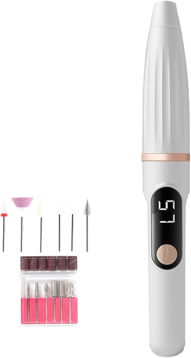 Electric Filer for Nail | Manicure Drill Nail Electric File,Rechargeable Grinder with Replacement Parts, Digital Display Manicure Tools for Polishing Removing