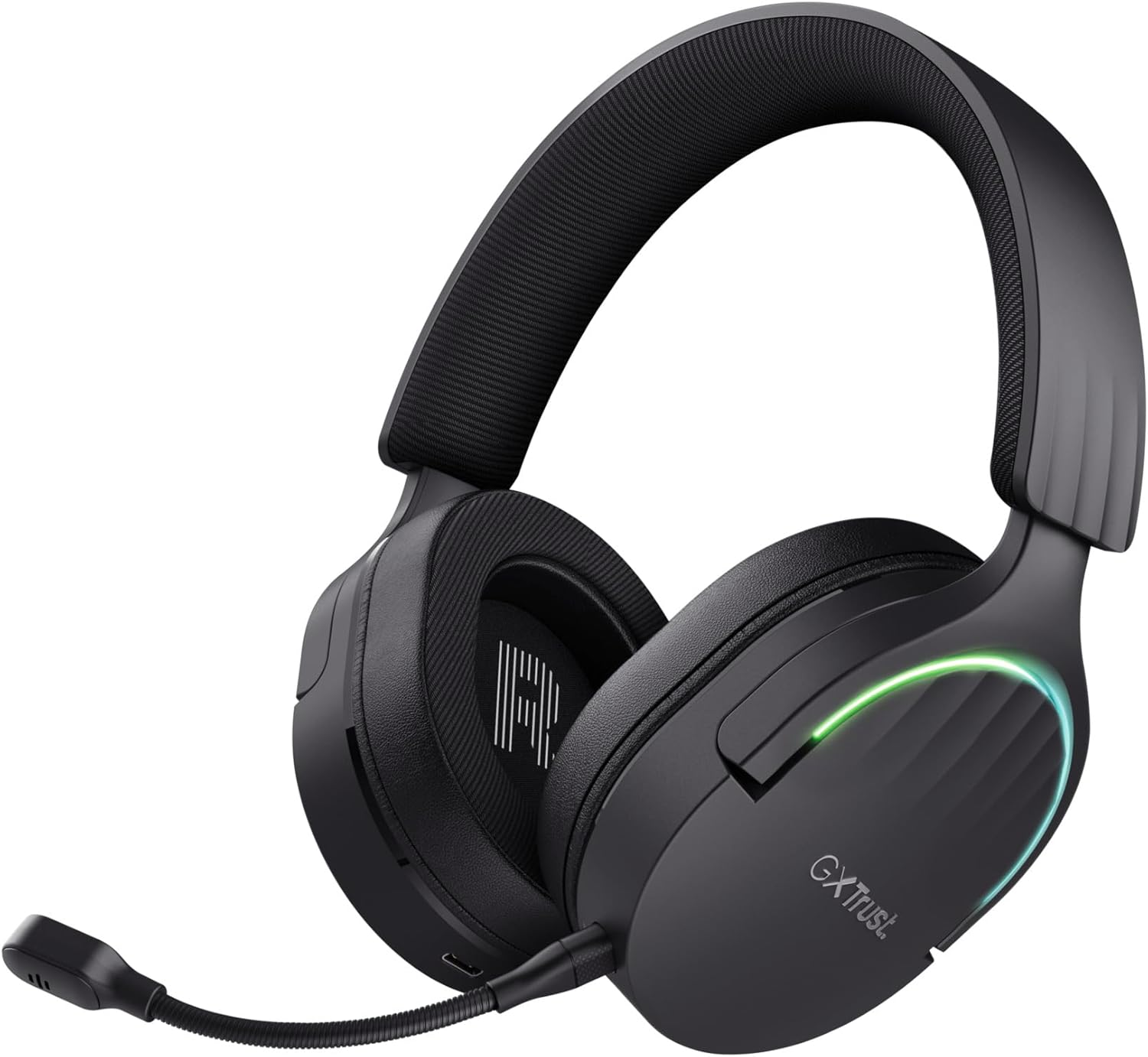 Trust Gaming GXT 491 Fayzo Gaming Headset Bluetooth + 2.4 Ghz, 7.1 Surround Sound, 22H Battery Life, 85% Recycled Plastic RGB Over-Ear Headphones Wireless Bluetooth PC PS5 PS4 Switch, Black