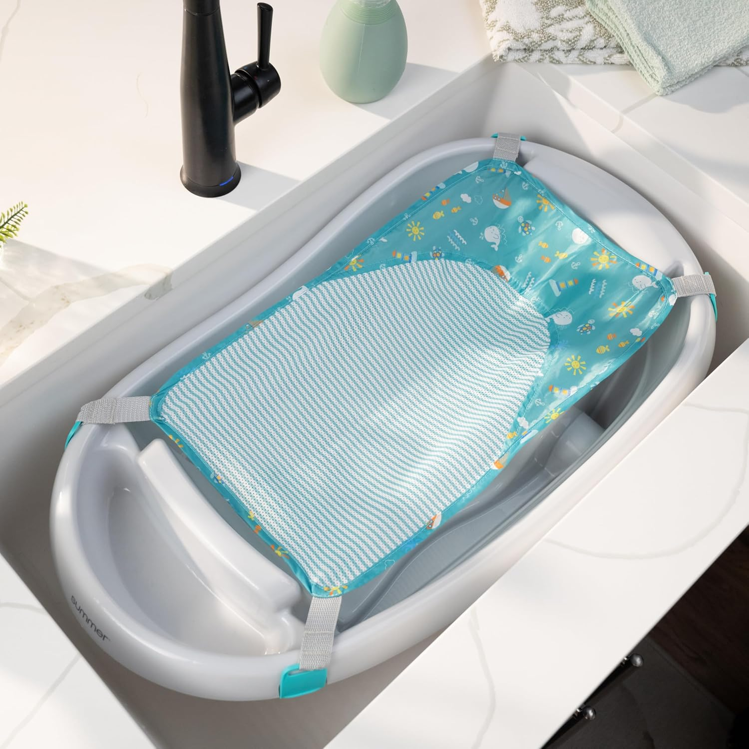 Ingenuity Summer by Ingenuity Comfy Clean Deluxe Newborn to Toddler Bather, 0-24 Months image number 6