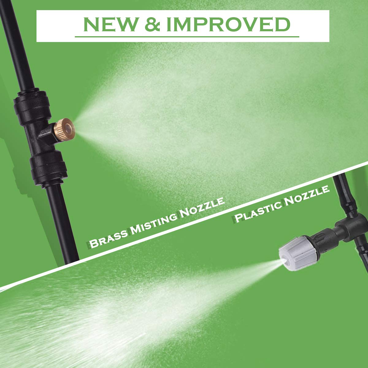 Xcellent Global Mist Cooling System for outside 12M/40Ft with 16 Misting Line Nozzles, DIY Irrigation System, Outdoor Misters for Patio, Garden, Lawn, Swimming Pools, Trampoline image number 2