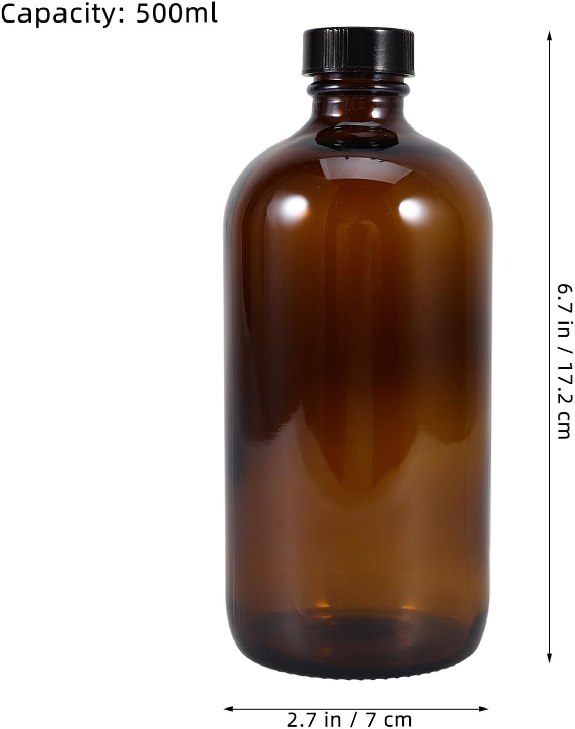 SOLUSTRE Refillable 500Ml Brown Glass Bottle Laboratory Reagent Medicine Storage Lightweight and Sturdy image number 3