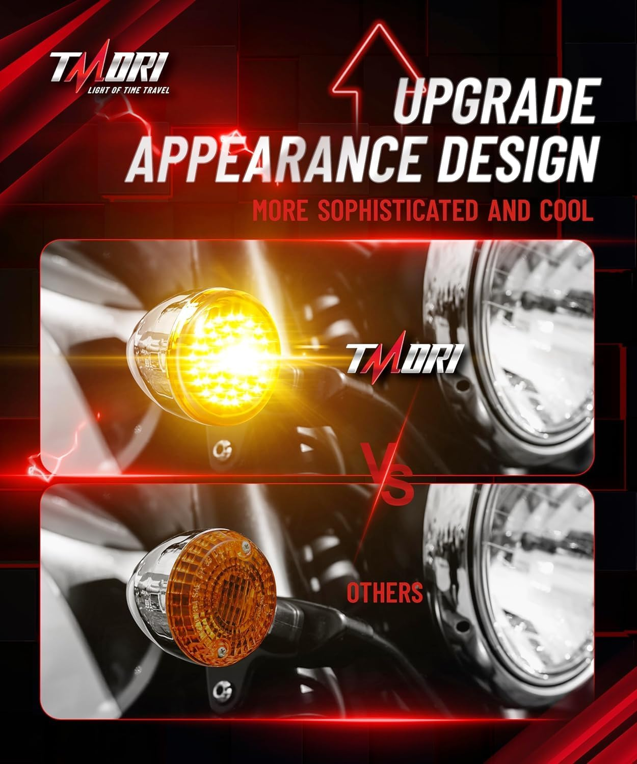 Upgraded Motorcycle Rear LED Turn Signals: 2-Inch 1156 Bullet Rear Turn Signals with 2 Smoke Lens Covers &ndash; Super Bright, Compatible with Har-Leydavidson Touring, Sportster, Dyna & Softail (2001&ndash;2021) image number 3