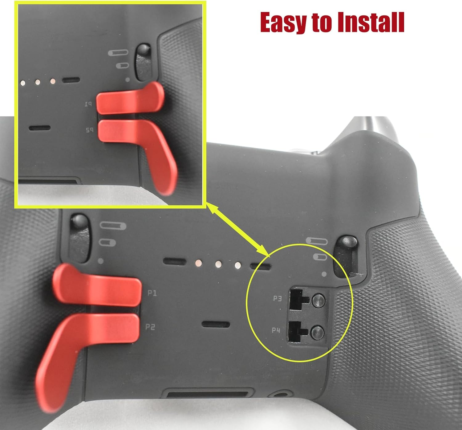 4 Pcs Elite Controller Paddles for Xbox Elite Controller Series 2,Metallic Interchangeable Paddles Hair Trigger Locks Replacement Parts for Xbox Elite Series 2 Core(Red) image number 2