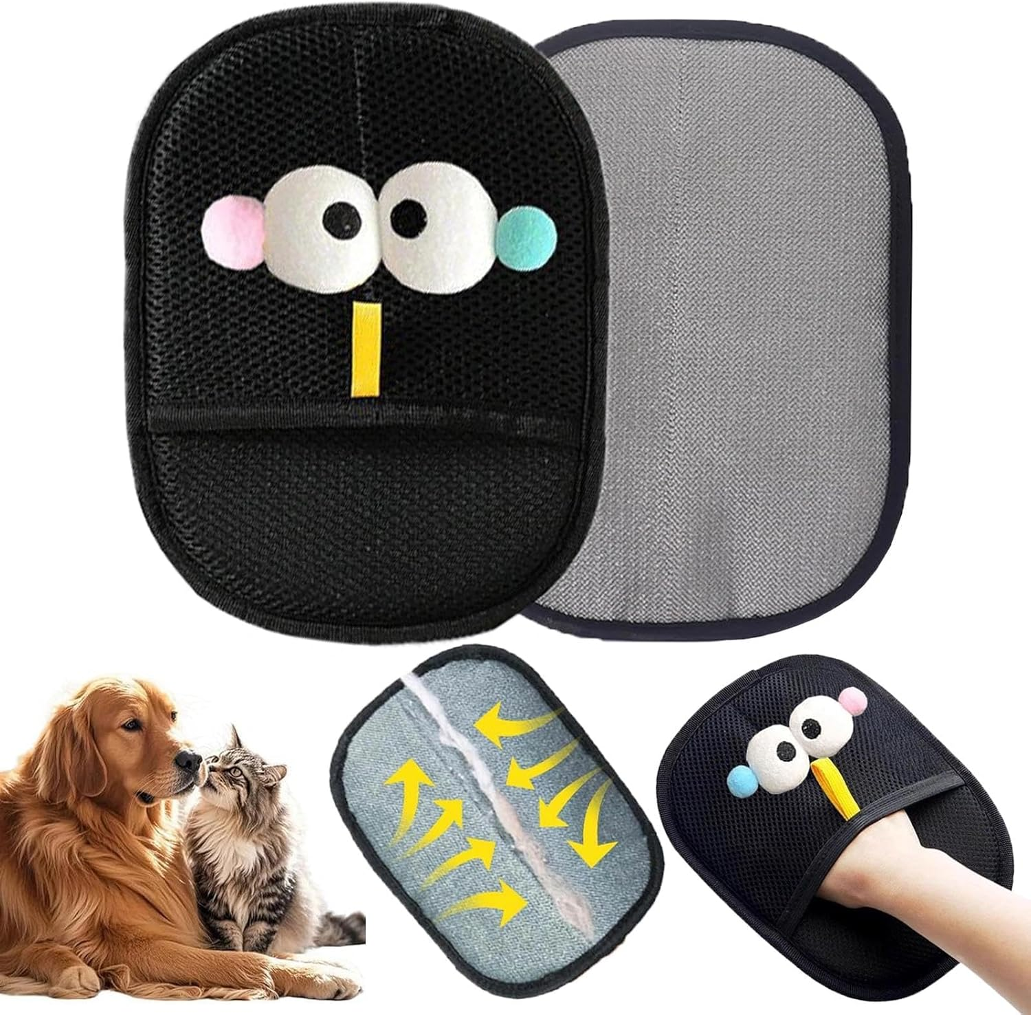 Tcdwla Pet Hair Remover Glove, Pack of 2 Fur Magnet 22 X 16 Cm, Hair Removal Glove, Reusable, Grooming Care for Cats and Dogs image number 4