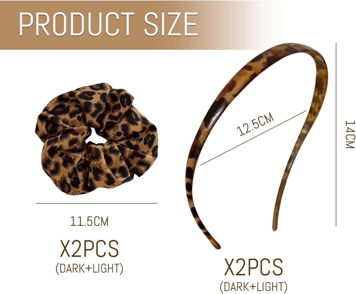 4 Elastic Hair Bands with Leopard Print and 2 Hair Bands, Elastic Retro Hair Accessories, Fashionable Fluffy Hair Ropes, Durable Hair Accessories, Daily Hair Band Accessories. image number 2