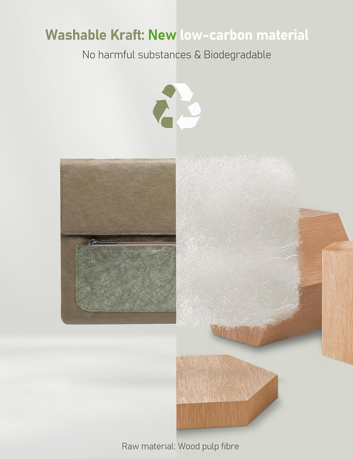 15-16 Inch Laptop Sleeve for Pro 16 2024-2019, Macbook Pro 15 2015-2012, ACEMAGIC 15.6-16.1 Inch Laptop, HP Pavilion 15, 16 Inch Samsung Galaxy Book3, Dell XPS 16, Washable Kraft Case image number 5