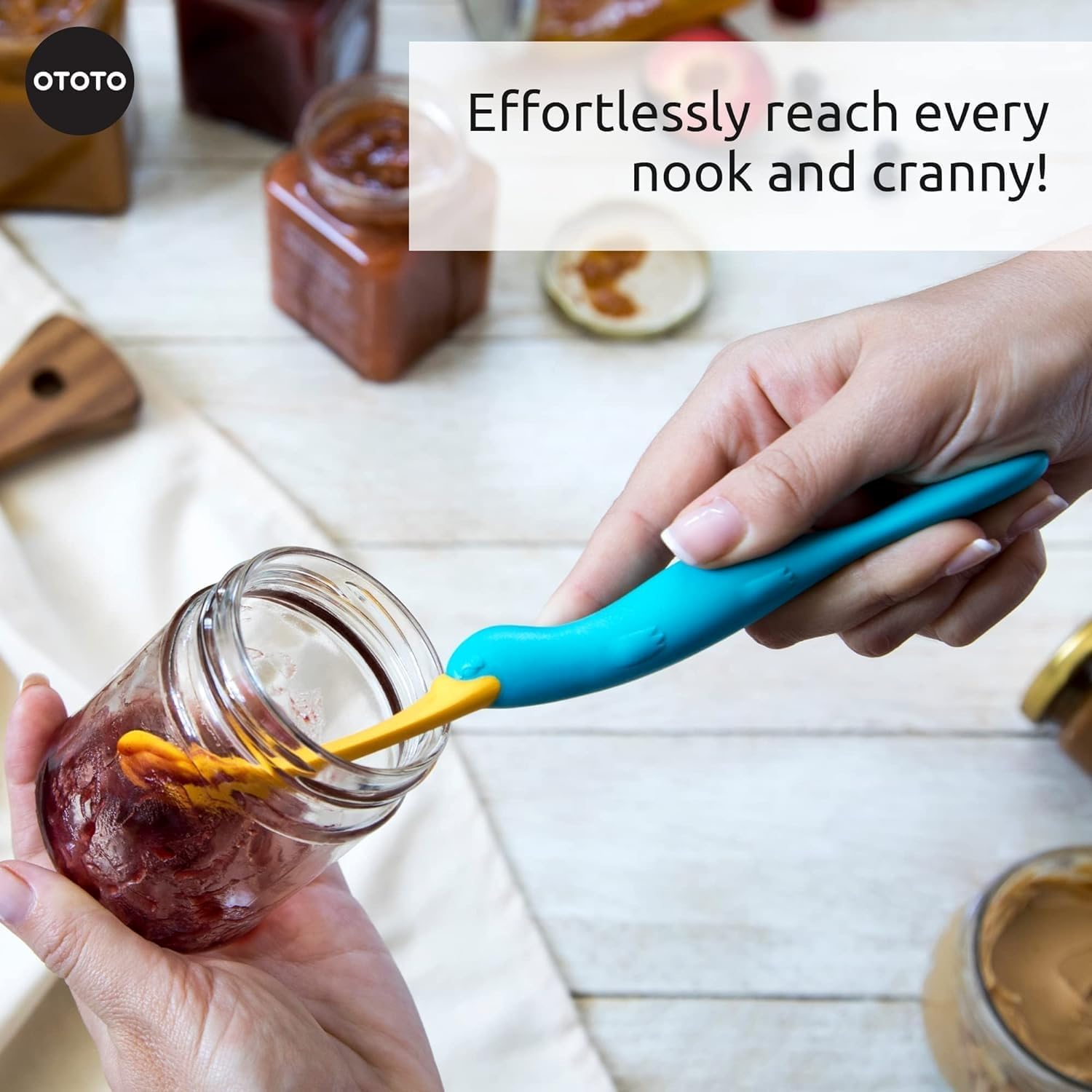OTOTO Splatypus Jar Spatula for Scooping and Scraping - Unique Fun Cooking Kitchen Gadgets for Foodies - Bpa-Free & 100% Food Safe - Crepe Spreader