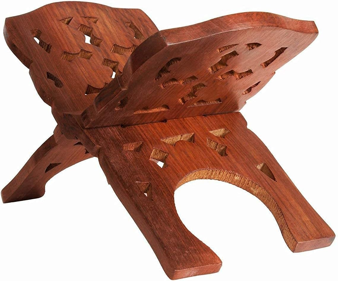 Antlantic Wood Store Book Stand Cover Case Wooden Rehal Holy Quran Bible Geeta Office Home Decor Furniture Kids 10 Inch Length image number 1