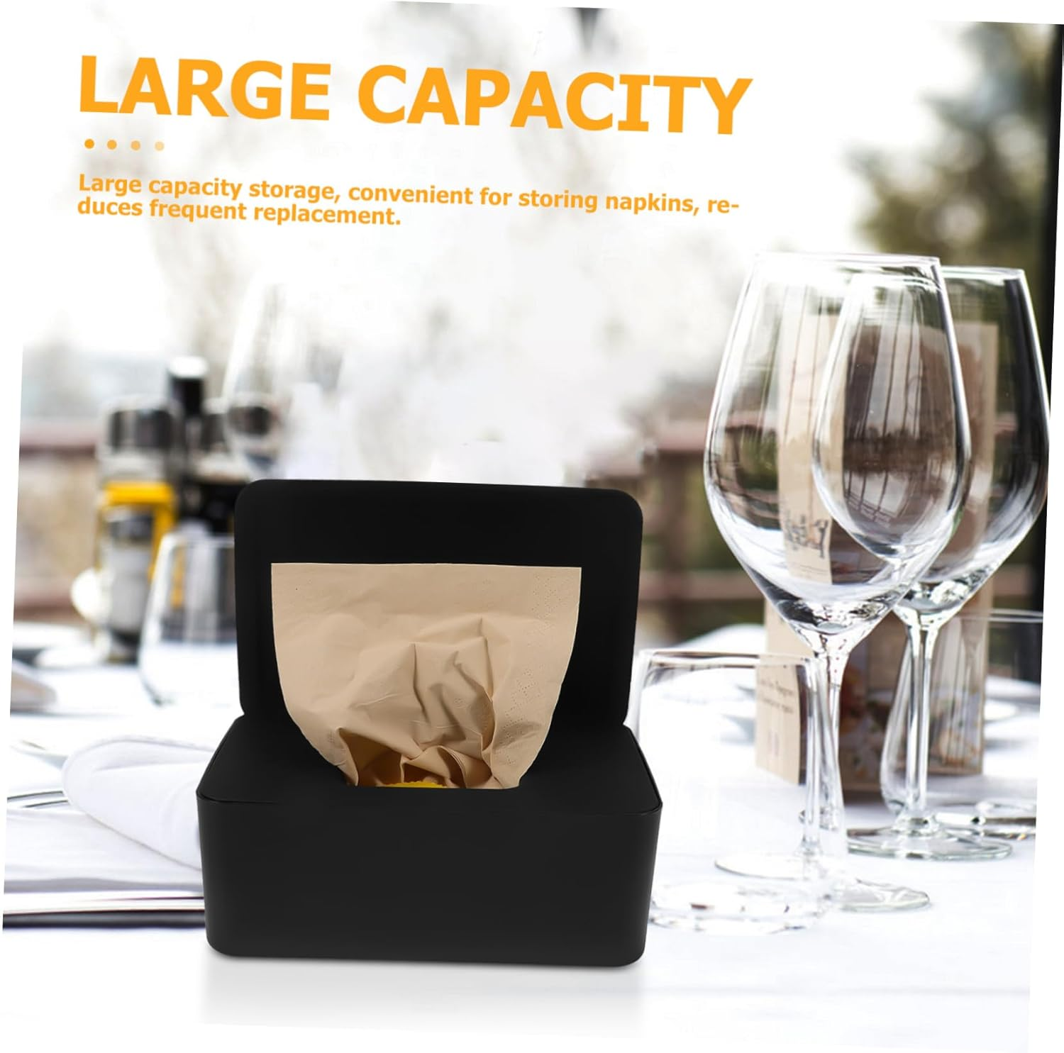 PRETYZOOM Wet Tissue Storage Box Lid, Refillable Plastic Wipes Dispenser Case, Black Wet Wipe Holder for Home, Office and Car Use