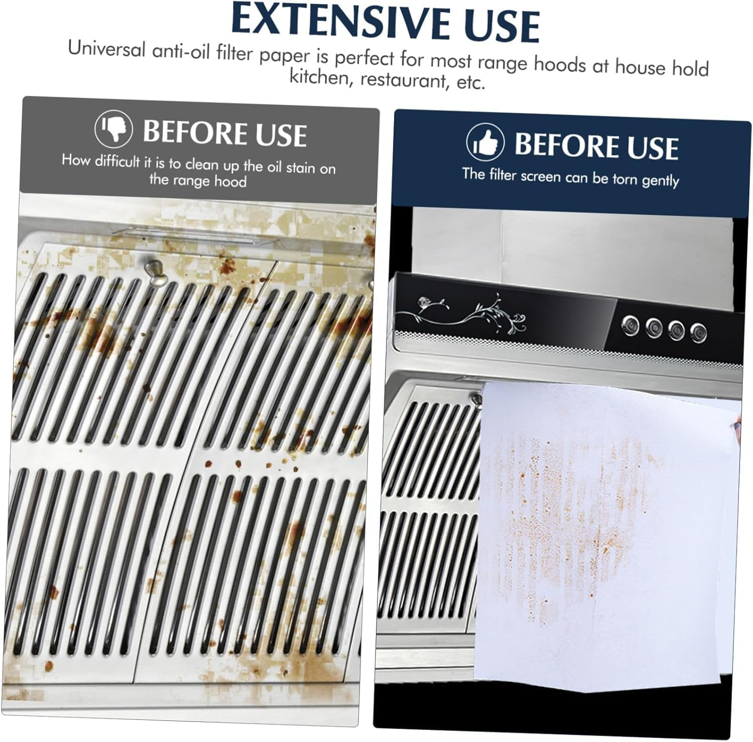 Range Hood Filters for Kitchen,Easy Apply Nonwoven Fabric Grease Filter for Range Hood Replacement anti Oil Filter Paper（10 M per Roll image number 2