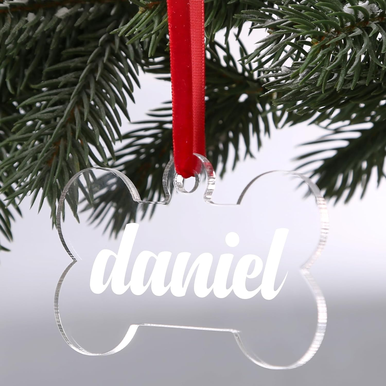UNIQOOO 20 Pack 3.5" Clear Acrylic Dog Bone Ornament, 4Mm Extra Thick, DIY Blank Pet Ornament, Key Chain, Gift Wrapping, Stocking Name Tag, Holiday for Pet Lovers, Dog Gift
