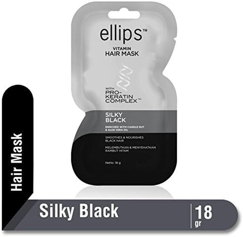 Ellips Hair Mask (Pro Keratin) - Silky Black, 18 Gramme (Pack of 10)