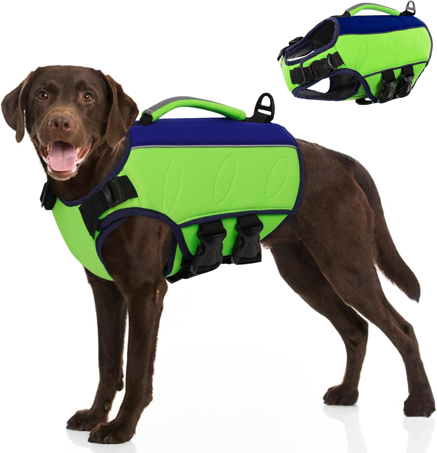 AOFITEE Ripstop Dog Life Jacket for Small, Medium, Large Dogs, Reflective Life Jacket Dog for Swimming, Boating, Adjustable Dog Life Jacket with Rescue Handle and Superior Buoyancy image number 4