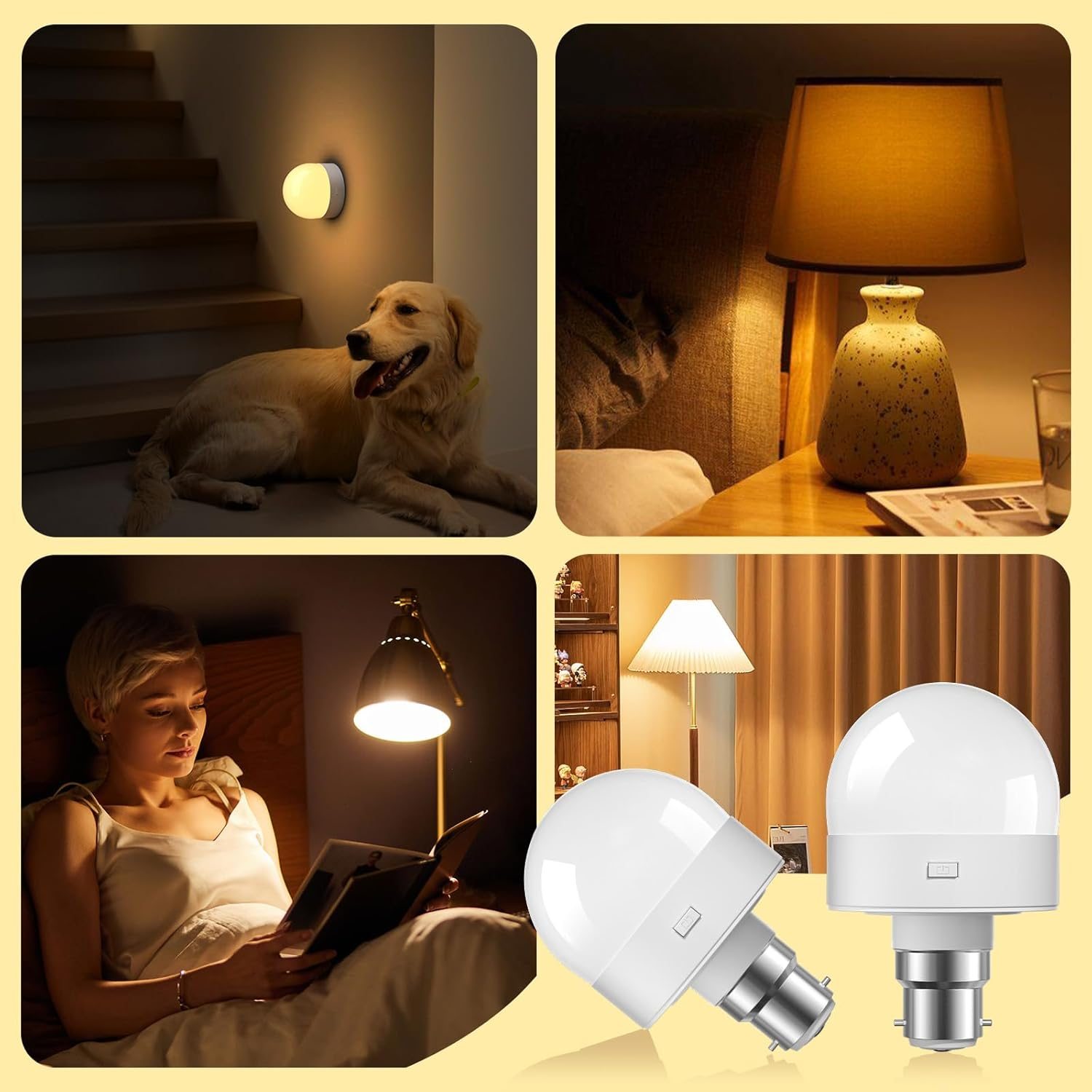 LED Light Bulbs,Remote Control,40W Equivalent,300Lumens,B22 Detachable Charging,3 Timers,5 Dimmers,Led Emergency Puck Lamp, Type-C Charging image number 6