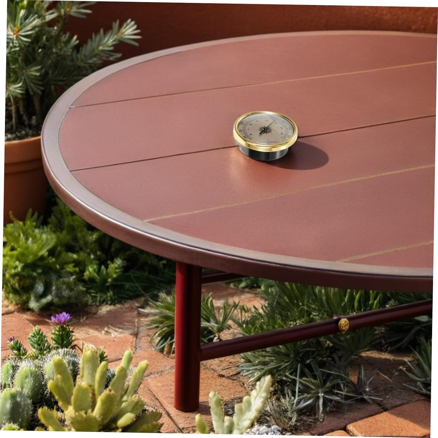 POPETPOP 2Pcs Metal round Thermometer Indoor Outdoor Temperature Gauge for Garden Greenhouse Wall-Mounted Decorative Weather Thermometer with Precise Fahrenheit Dial for Meteorological image number 4