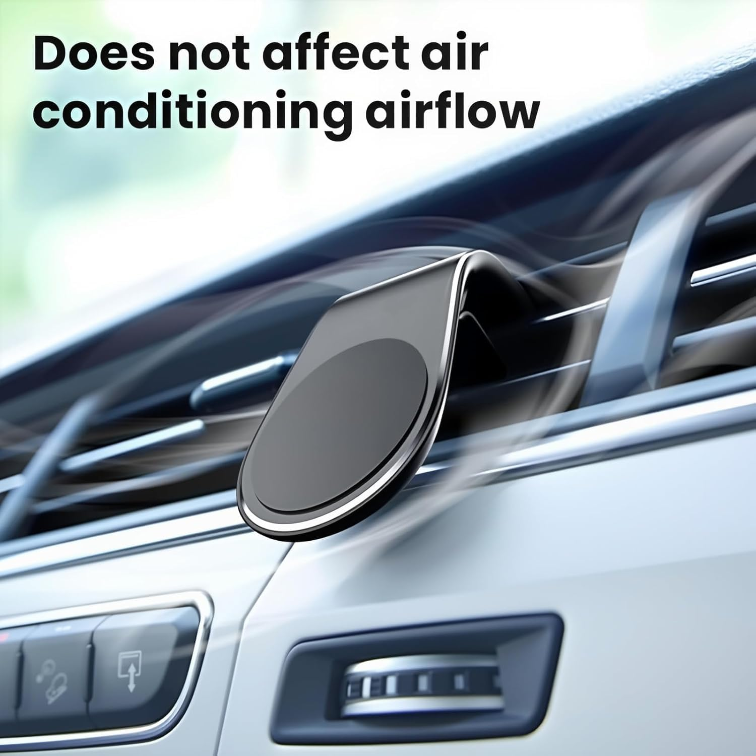 Magnetic Phone Holder, Mobile Phone Navigation Magnetic Bracket, Magnetic Car Mount, Non Slip Vent Clip L-Shaped 360&deg; Rotating Car Universal Phone Holder (Black) image number 1