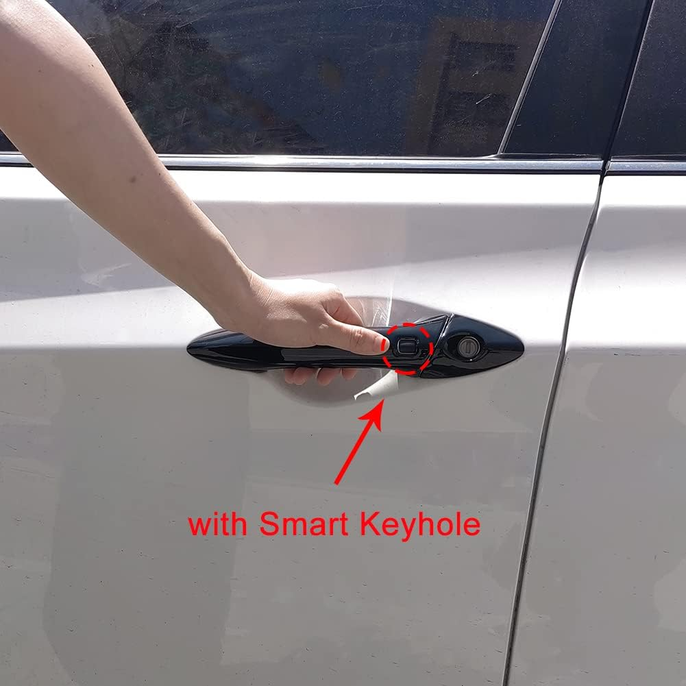 AOKIO Compatible with 2012 2013 2014 2015 2016 Hyundai Elantra Accessories Door Handle Cover Trim (Glossy Black with Smart Keyhole) image number 3
