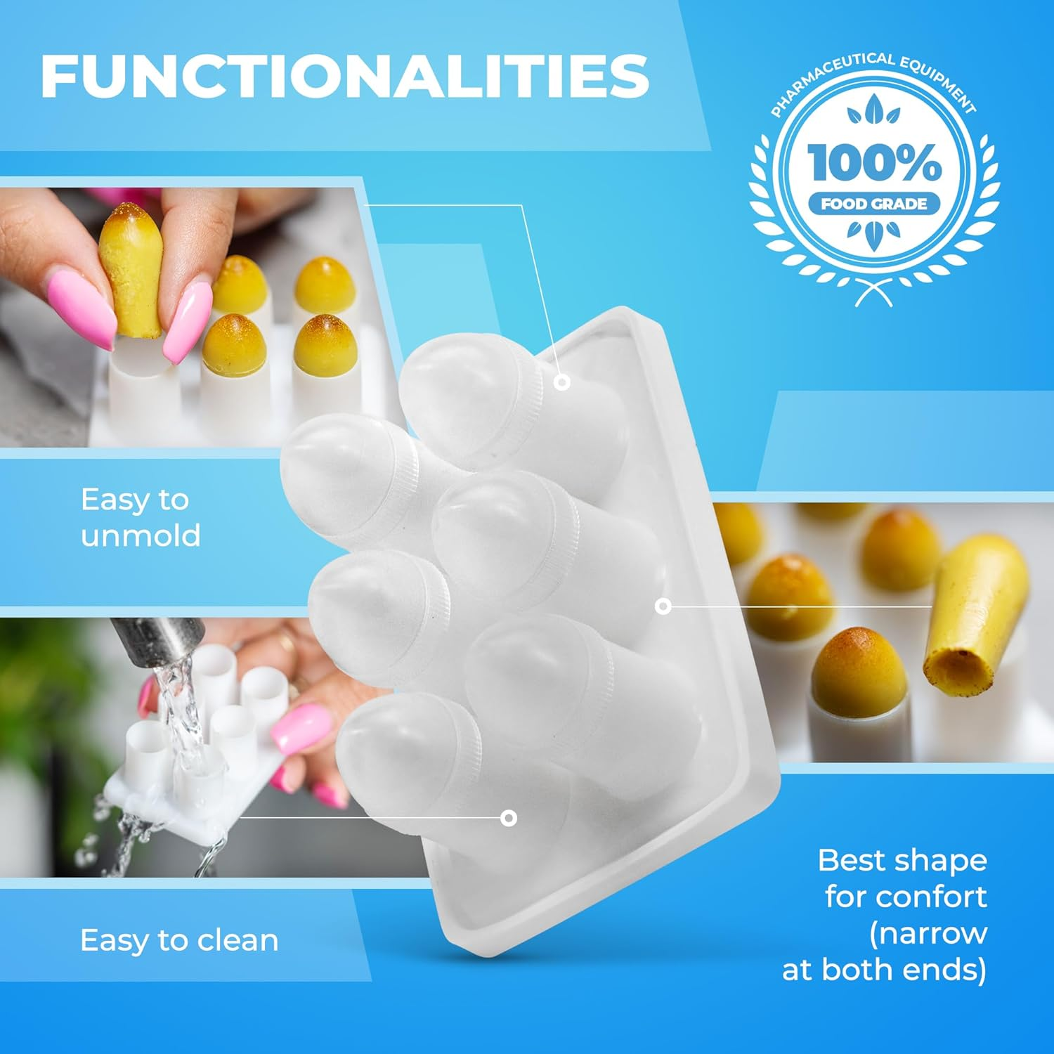 Suppository Molds Kit - Made in France, 3 Sizes (1Ml, 2Ml, 3Ml), Reusable Suppositories Mold - 4 Trays image number 6