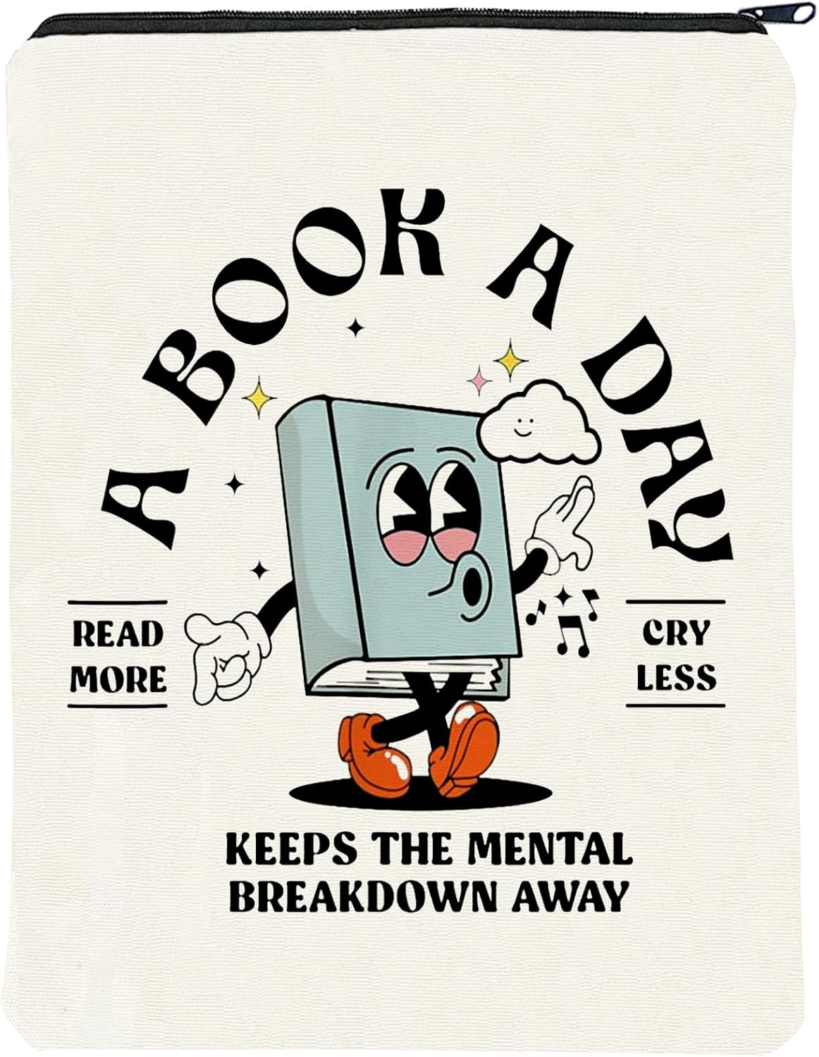 Book Cover for Bookish Book Sleeve for Bookworm Book Lover Gift (Read More White, Medium) image number 2