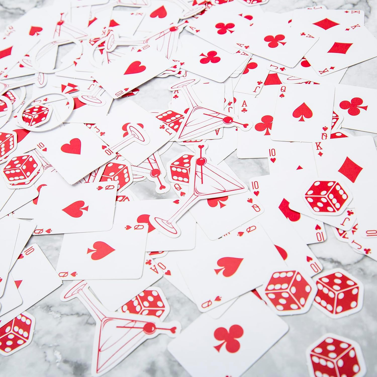 200Pcs Lucky in Love Bachelorette Confetti, Vegas Bachelorette Party Decorations, Las Vegas Shower Confetti,Casino Party Decor, Poker Dice Theme image number 3