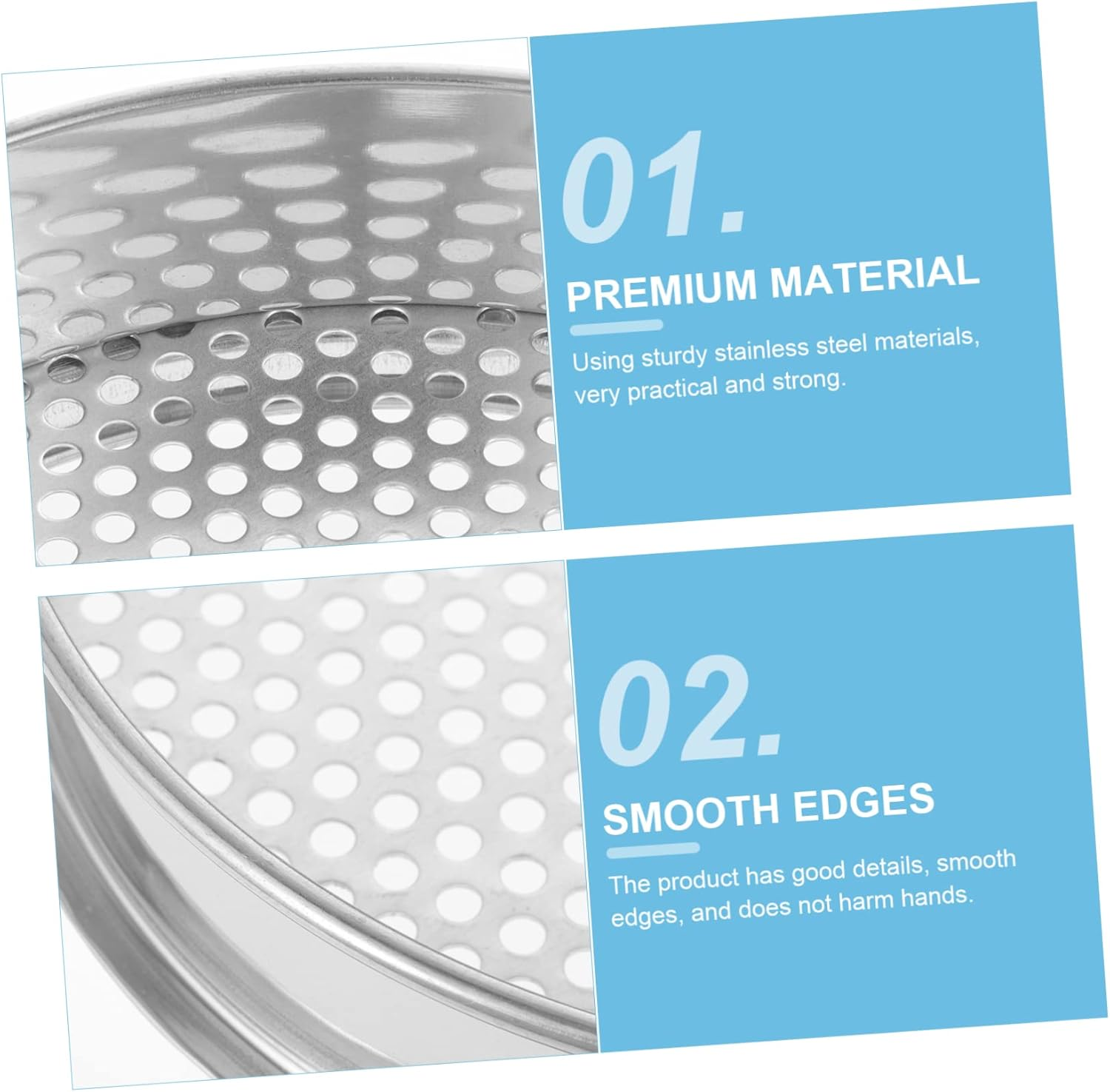 20Cm Stainless Steel Soil Sieve round Grading Filter for Outdoor Gardening 5Mm Mesh for Soil Compost image number 6