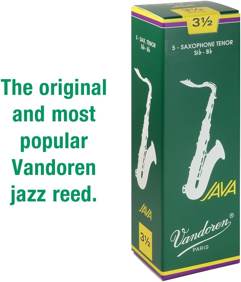 Vandoren Java 3.5 Tenor Saxophone Reed Set of 5, Green image number 5