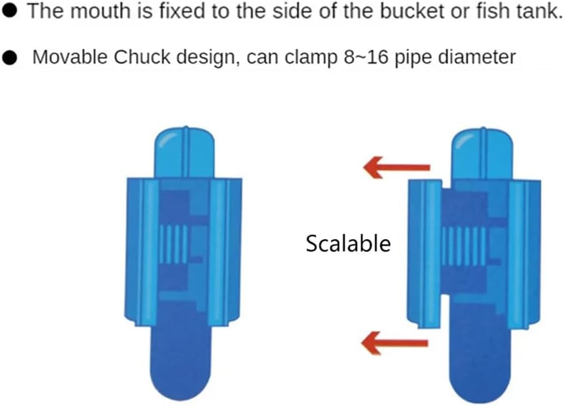 AIMALL 2/4/6PCS Aquarium Fish Tank Filtration Clip Water Tube Hose Clamp Holder Set, Adjustable 0.31-0.63 Inches, Durable Plastic, Blue and Black - Black-2Pcs image number 5