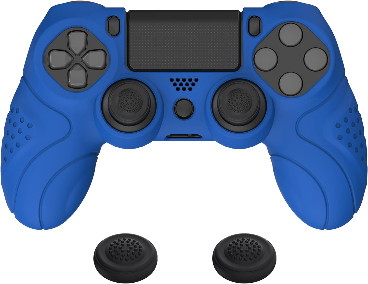 Playvital Guardian Edition Passion Red Ergonomic Soft Anti-Slip Controller Silicone Case Cover for Ps4, Rubber Protector with Black Joystick Caps for Ps4 Slim/For Ps4 Pro Controller