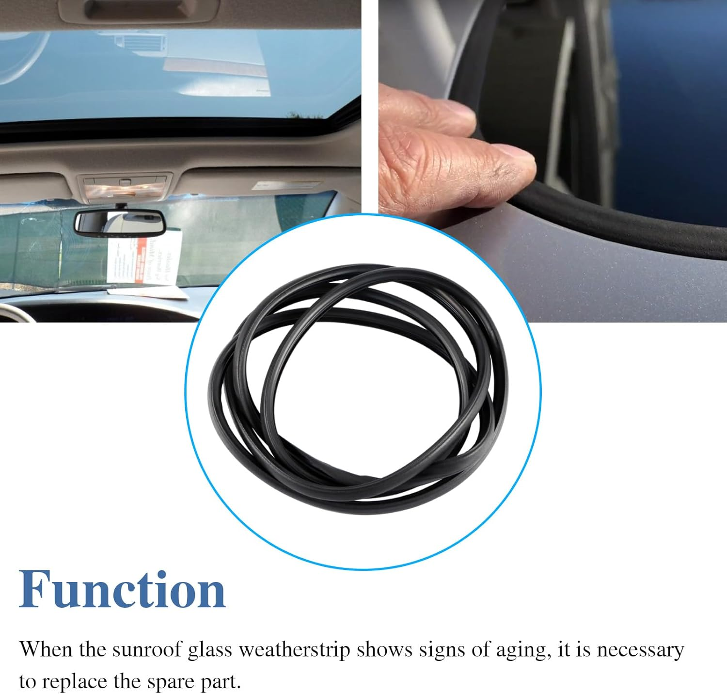 FUSCH Sunroof Glass Seal Sliding Roof Weatherstrip Seal Compatible with Toyota Avalon Camry Highlander RAV4 Lexus Es300H RX330 RX350 Rx450H Replace # 63251-0E020 63251-0E010 image number 4