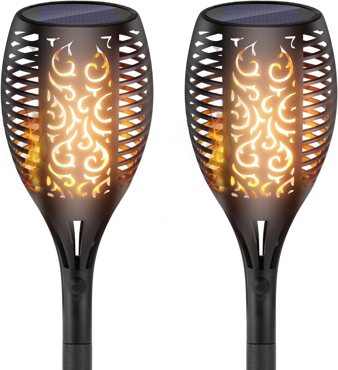 Xmart 96 LED Solar Lights Outdoor Upgraded 4 Pack, Super Larger Size, IP65 Waterproof Solar Torch Light with Flickering Flame, Solar Tiki Torches Decoration Lights, for Path Yard Garden image number 5