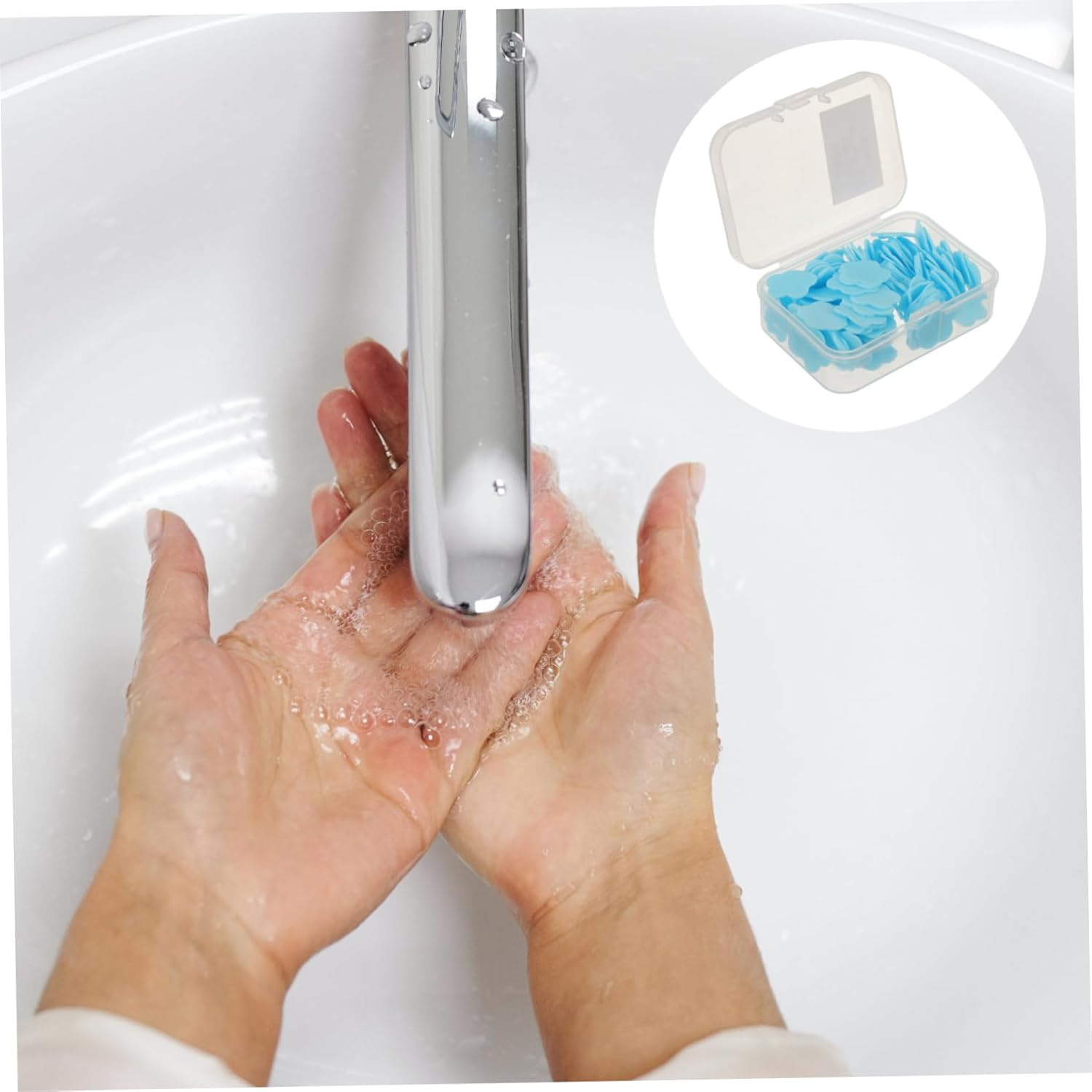 Travel Soap Sheets Portable Hand Wash Soap Box for Boys and Girls and Students image number 1