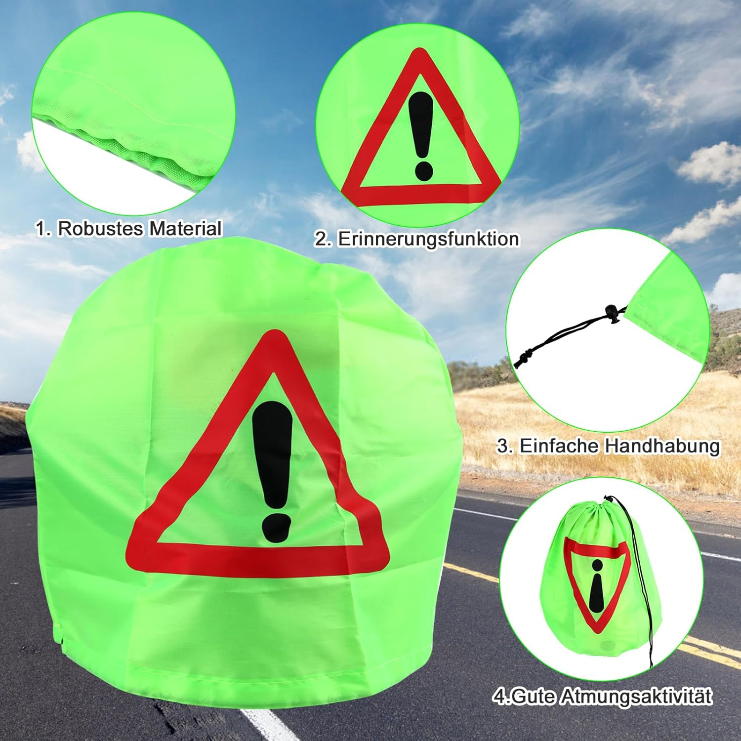 Motorcycle Helmet Bag, Warning Triangle Motorcycle, First Aid Breakdown Triangle Motorcycle Helmet Bag, Warning Triangle Motorcycle Helmet Cover for Accident Protection, Warning Signal, Accident Site, image number 5