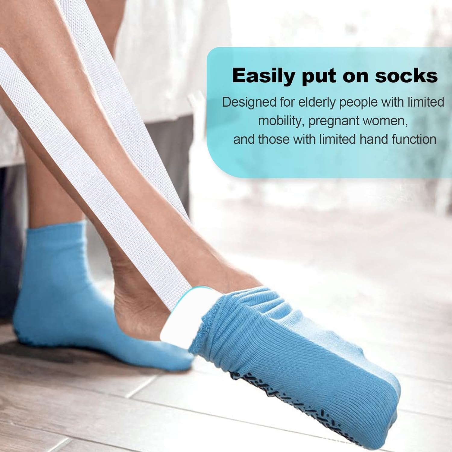 Sock Aid Tool,Easily Pull on Socks without Bending, for Elderly, Disabled,Pregnant, Diabetics image number 1