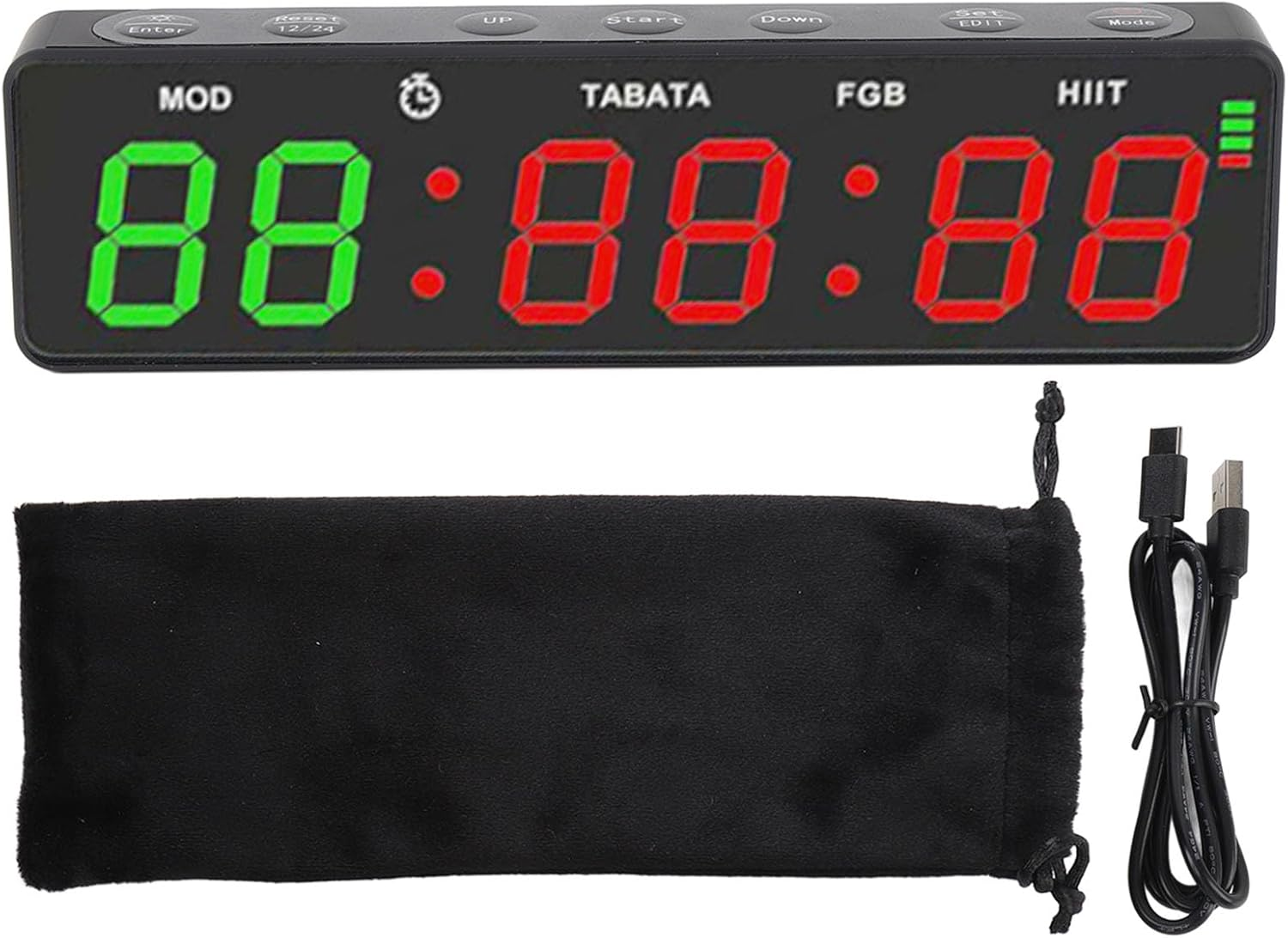 LICAEVEY Gym Timer, Large Digital Wall Clock with Interval Time Progress Bar, Remote Control Magnetic Clock with Countdown/Up Stopwatch, for Home Gym Boxing image number 4