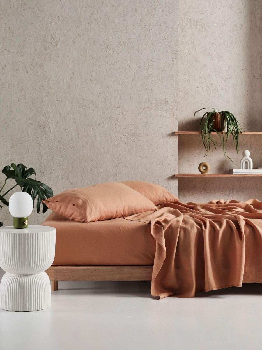 Linen House Haven Flat Bed Sheet Set, White, King Bed Size