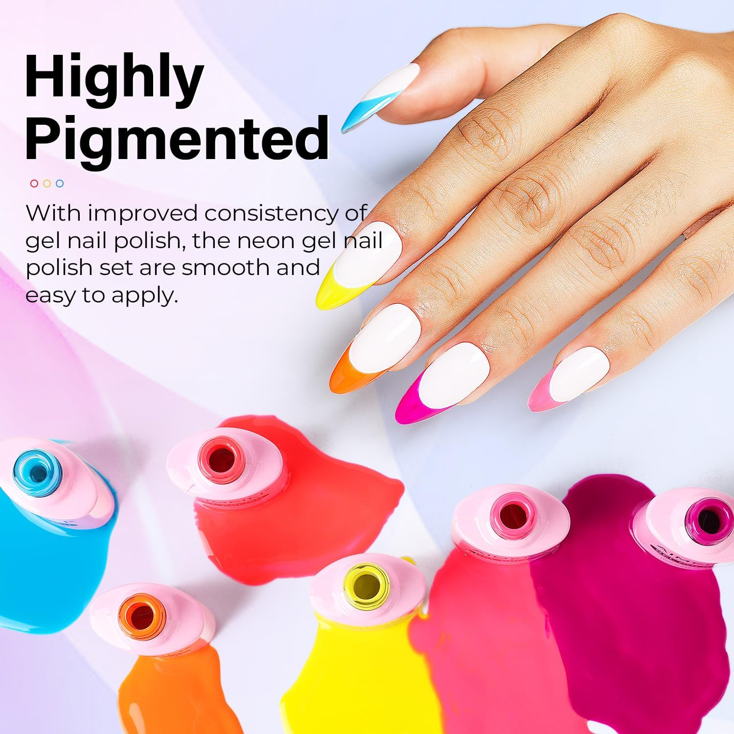 AIMEILI Soak off UV LED Gel Nail Polish Neon Multicolour/Mix Colour/Combo Colour Set of 6Pcs X 10Ml - Kit Set 11