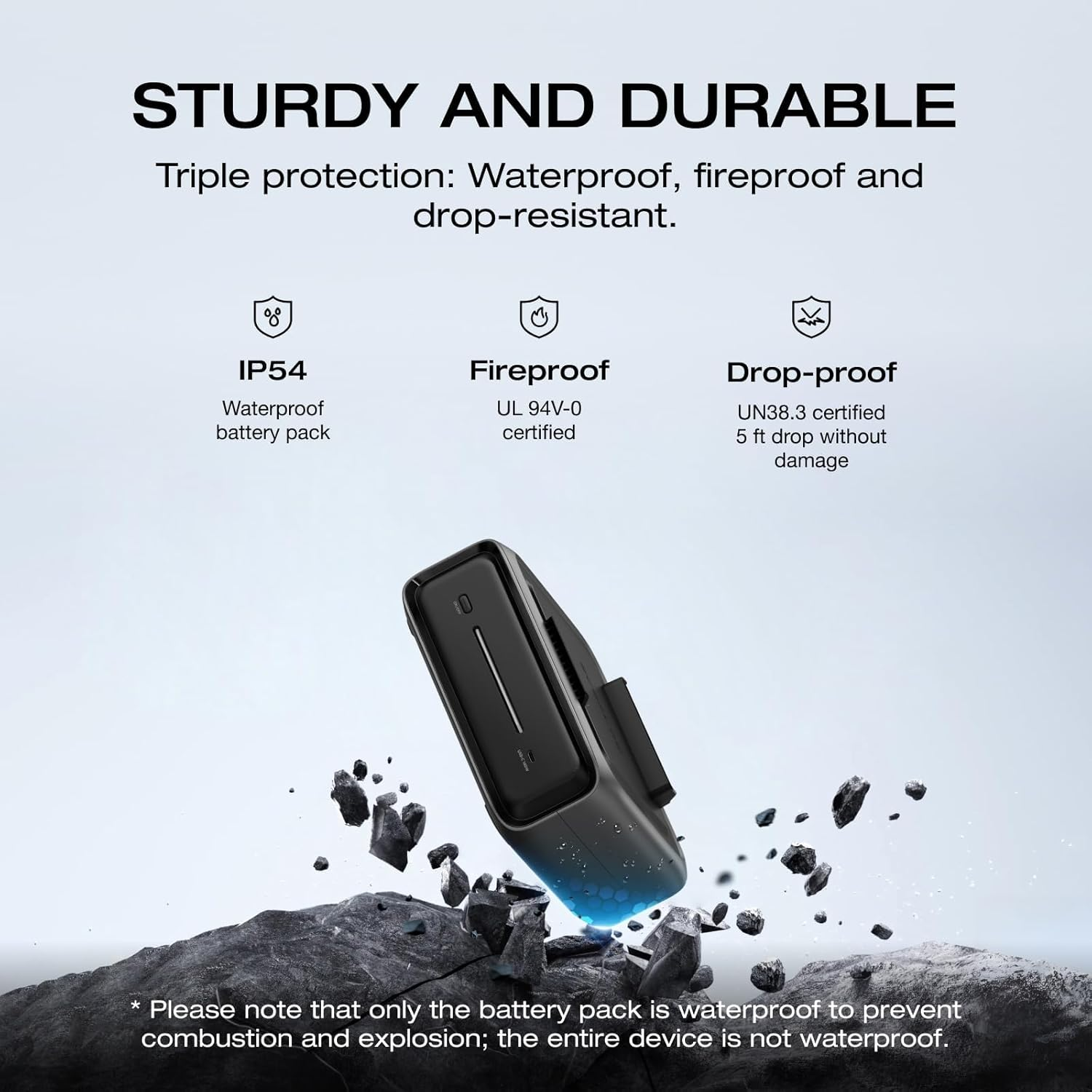 EF ECOFLOW River 3 plus Portable Power Station Extra Battery EB300, 286Wh Expansion Lifepo4 (LFP) Battery with 10-Year Lifespan, Built-In 140W USB-C Port for Charging/Discharging, Use Independently image number 3